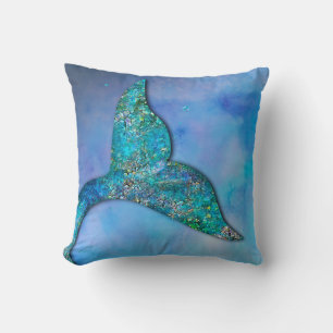 Sparkly Ocean Mermaid Fin Tail Enchanted Cushion
