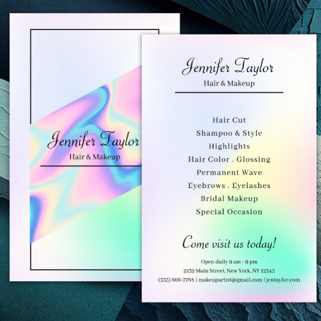 Sparkly Pastel Makeup Artist Holographic Gradient Flyer (Creator Uploaded)