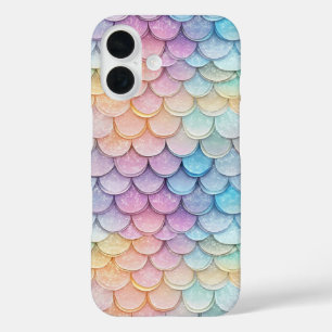 Sparkly Pastel Mermaid Scale iPhone 16 Case