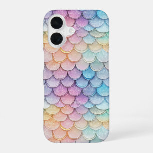 Sparkly Pastel Mermaid Scale iPhone 16 Case