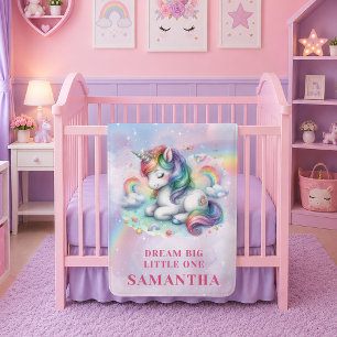 Sparkly Pastel Unicorn Magical Day Baby Blanket Gi