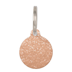 Sparkly peach faux sparkles colour of year 2024 pet tag