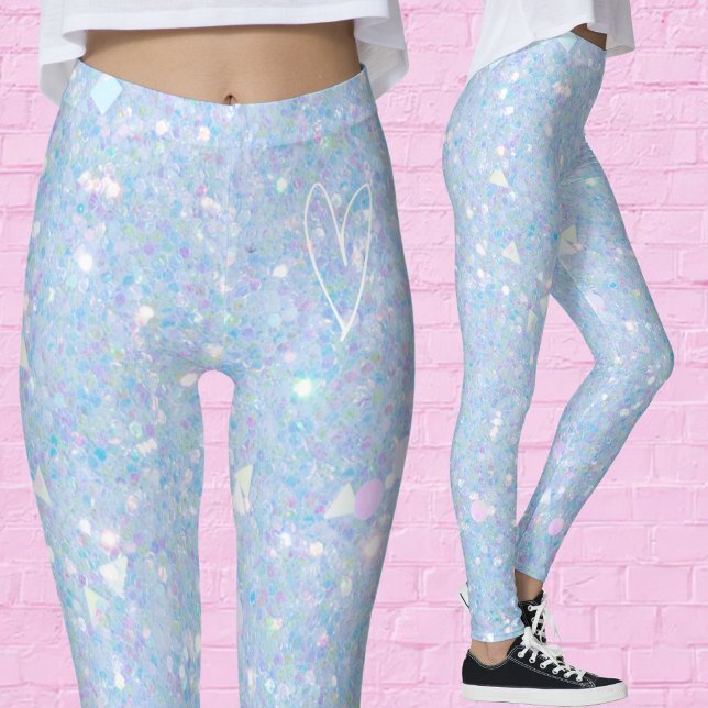 Sparkly Periwinkle Blue Glitter Womens Leggings (Creator Uploaded)