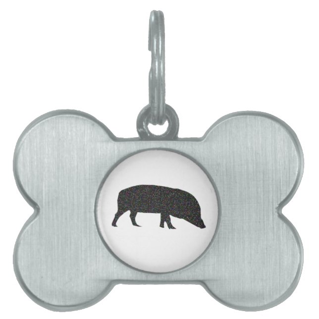 Sparkly Pig Pet Tag (Front)
