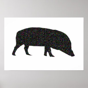 Sparkly Pig Poster