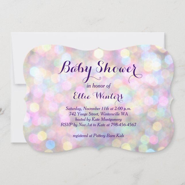 Sparkly Pink Baby Shower Invitation (Front)