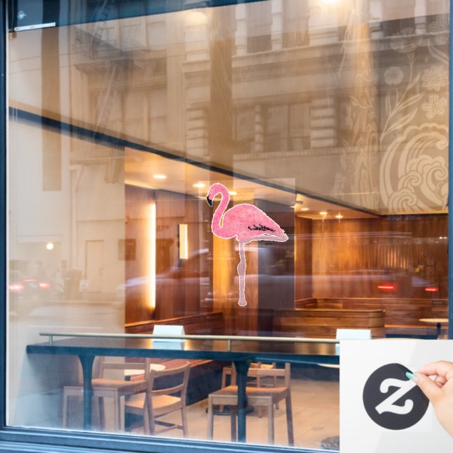 Sparkly pink flamingo (Cafe Window)