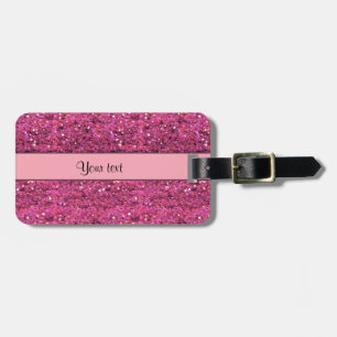 Sparkly Pink Glitter Luggage Tag