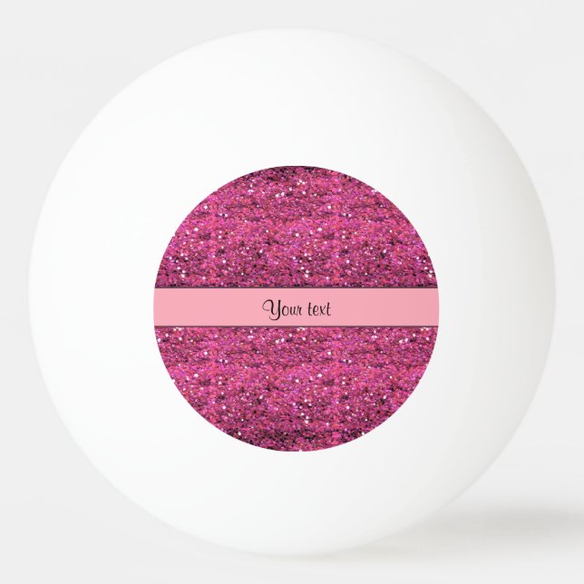 Sparkly Pink Glitter Ping Pong Ball (Front)