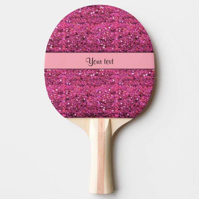 Sparkly Pink Glitter Ping Pong Paddle (Front)