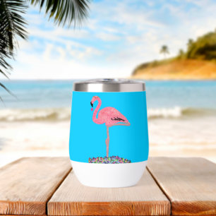 Sparkly Pink Hanukkah flamingo beach