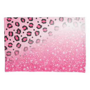 Sparkly Pink Leopard Print Decor For Teen Girls Pillowcase