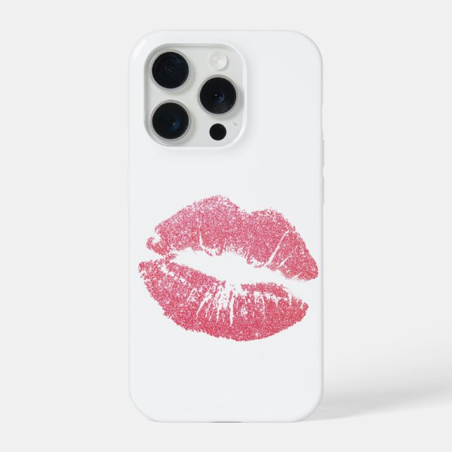 Sparkly Pink Lips iPhone Case (Back)