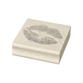 Sparkly Pink Lips Rubber Stamp