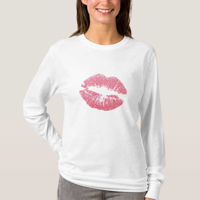 Sparkly Pink Lips T-Shirt (Front)