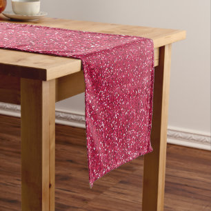 Sparkly Pink & Silver Glitter Short Table Runner