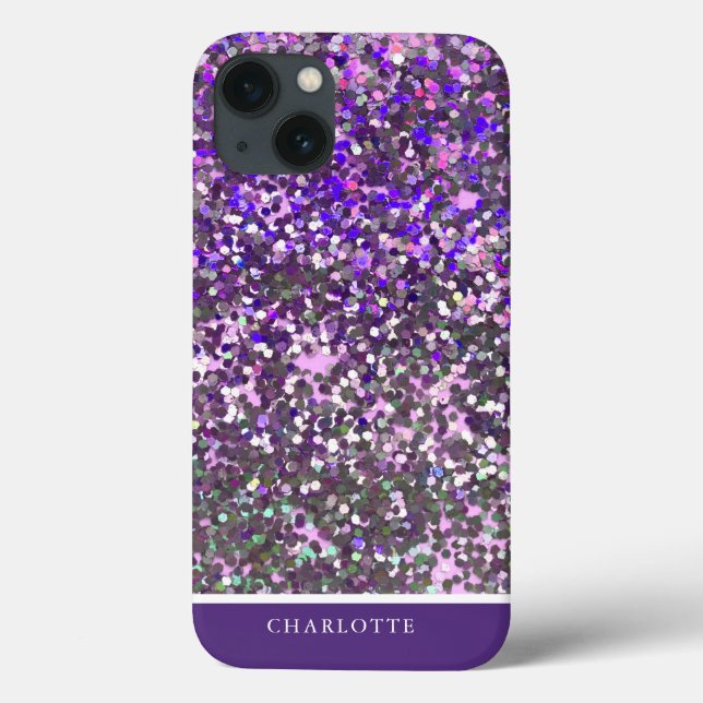 Sparkly Purple and Pink Glitter Personalised  Case-Mate iPhone Case (Back)