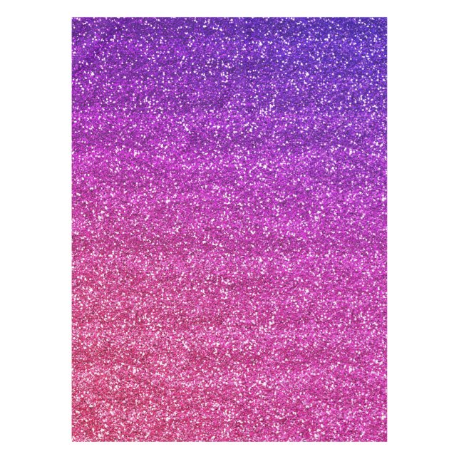 Sparkly Purple and Pink Gradient Glitter  Tablecloth (Front)