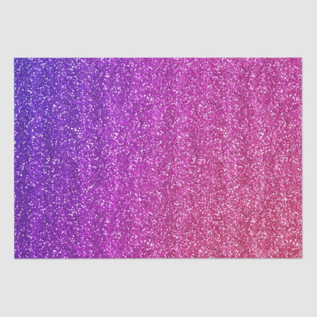 Sparkly Purple and Pink Gradient Glitter  Tissue Paper (Front)
