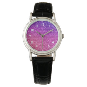 Sparkly Purple and Pink Gradient Glitter Watch