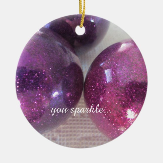 Sparkly Purple Christmas Decorations (Front)