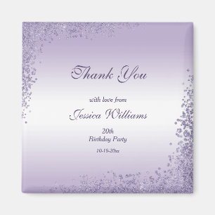 Sparkly Purple Glitter Decoration Birthday Magnet