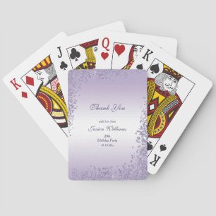 Sparkly Purple Glitter Decoration Birthday Playing Cards