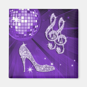 Sparkly Purple/ Lilac Music Note & Stiletto Heel Magnet