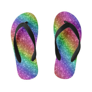 Sparkly Rainbow Glitter Kid's Thongs