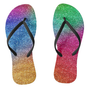 Sparkly Rainbow Gradient Glitter Thongs