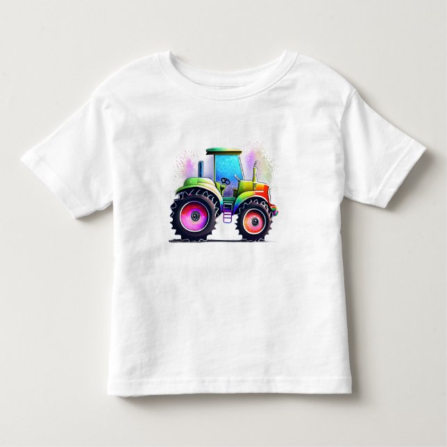 Sparkly Rainbow tractor for boys and girls Toddler T-Shirt (Front)