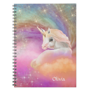 Sparkly Rainbow Universe Unicorn Notebook