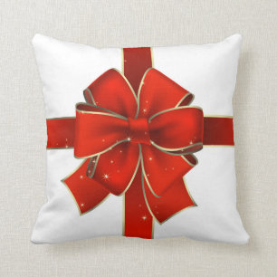 Sparkly Red Bow Cushion