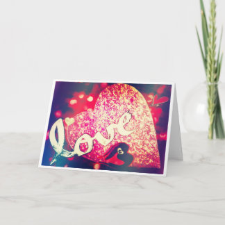 Sparkly Red Heart I Love You Card