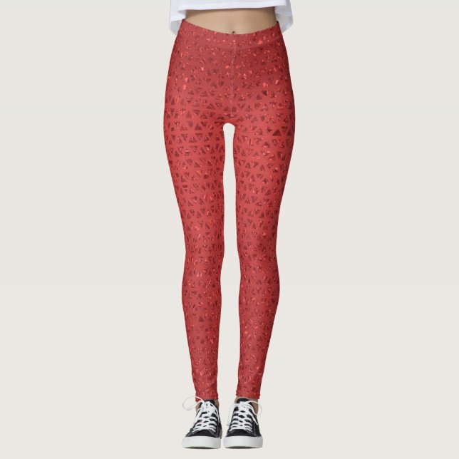 Sparkly Red Leggings (Front)