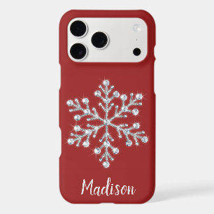 Sparkly Red Monogram iPhone Case