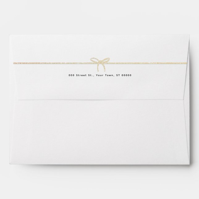 Sparkly Ribbon Return Address Envelope (Back (Top Flap))