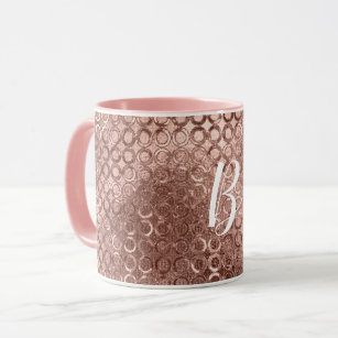 Sparkly Rose Gold Circles Pink Luxury Sparkle Mug