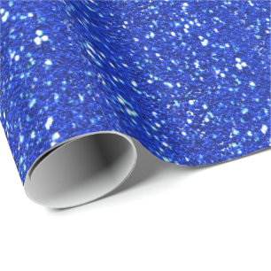 Sparkly Royal Blue Faux Glitter Look Wrapping Paper