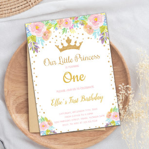 Sparkly Royal Party Card for Girls