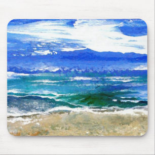 Sparkly Sea Ocean Beach Surf Gifts Sea Waves 2 Mouse Pad