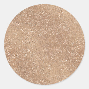 Sparkly Shiny Glitter Rose Gold Classic Round Sticker