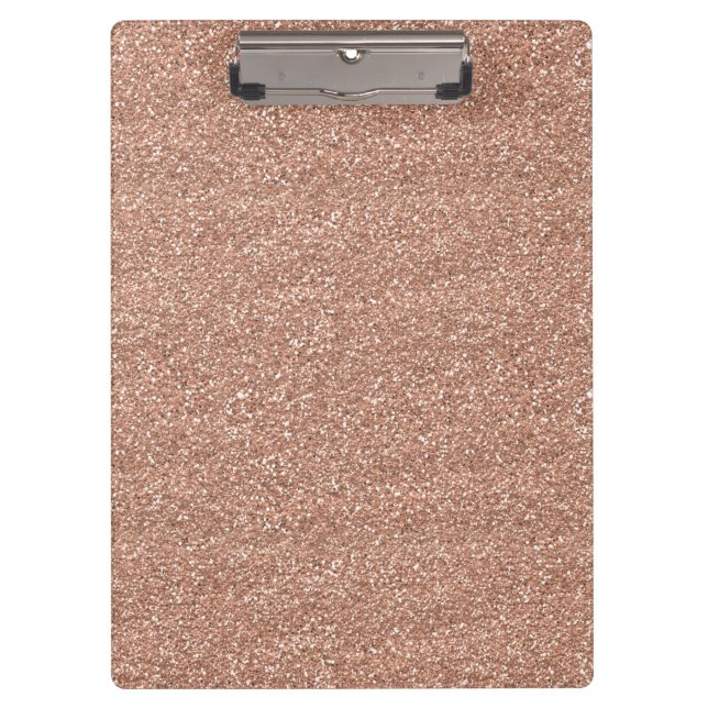 Sparkly Shiny Glitter Rose Gold Clipboard (Front)