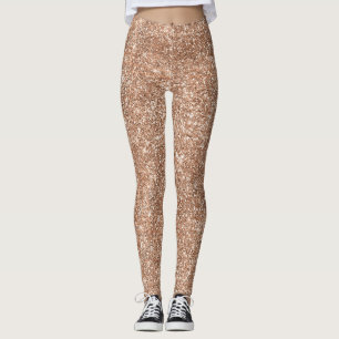 Sparkly Shiny Glitter Rose Gold Leggings