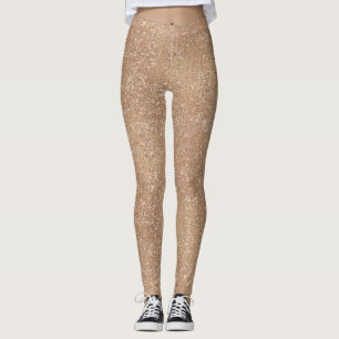 Sparkly Shiny Glitter Rose Gold Leggings