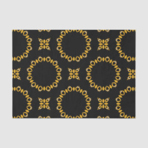 Sparkly Shiny Luxury Elegant Gold & Black Pattern Tissue Paper