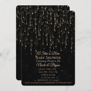 Sparkly Shooting Stars A Star is Born Baby Shower Invitation