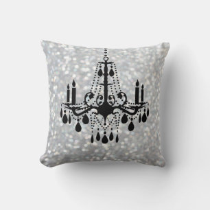 Sparkly Silver Chandelier Pillow