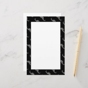 Sparkly silver mosaic Moustache pattern Stationery
