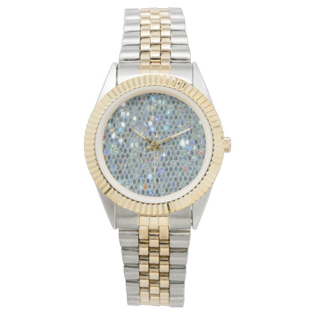 Sparkly Silver Slipper Glitzy Bling Watch (Front)